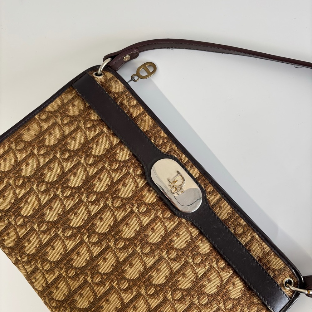 CHRISTIAN DIOR TROTTER CANVAS SHOULDER BAG - Picture 6 of 11